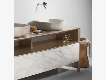 Mobile da Bagno a terra Neos Metal Gold in marmo di Neutra