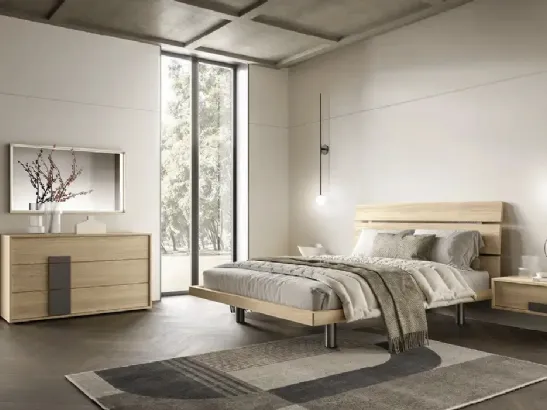 Letto Tree G14 in nobilitato rovere miele di Moretti Compact Giorno Notte