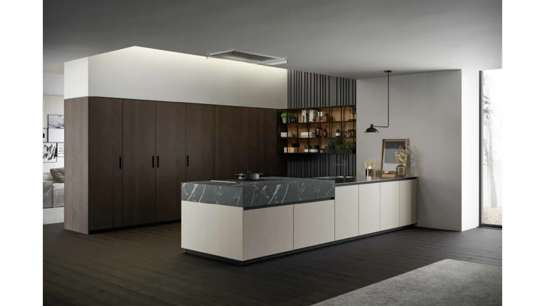 Cucina Moderna con penisola Asia 01 di Arredo3